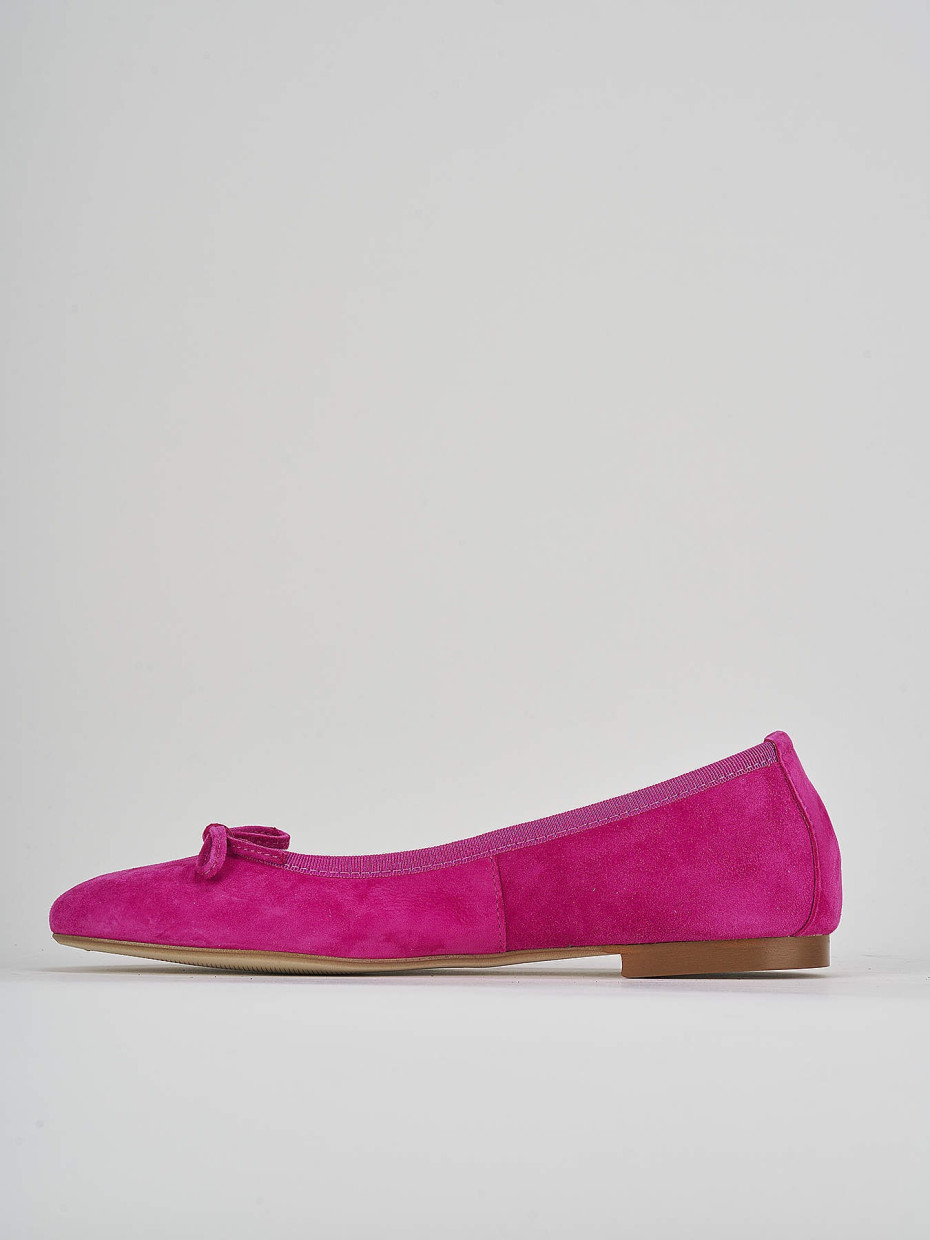 Flat shoes heel 1 cm pink suede