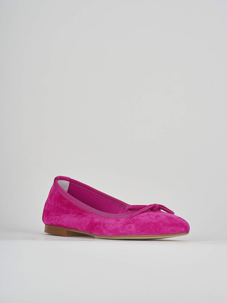 Flat shoes heel 1 cm pink suede