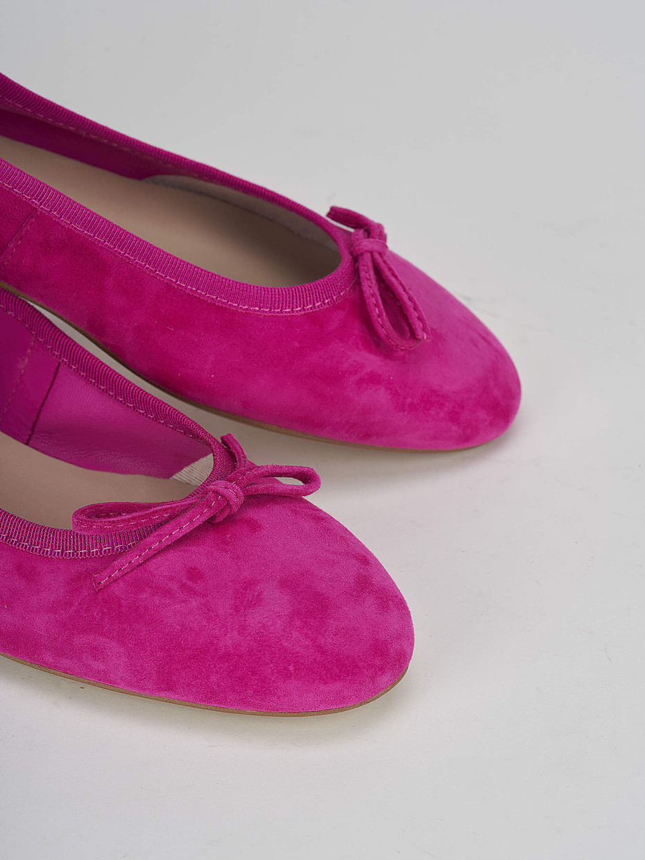 Flat shoes heel 1 cm pink suede