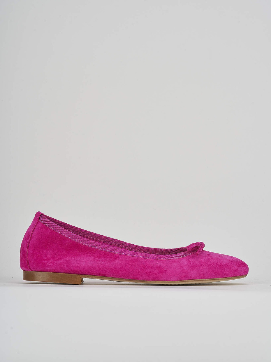 Flat shoes heel 1 cm pink suede