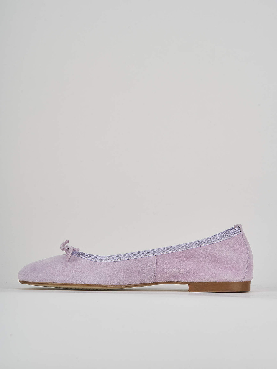 Flat shoes heel 1 cm pink suede