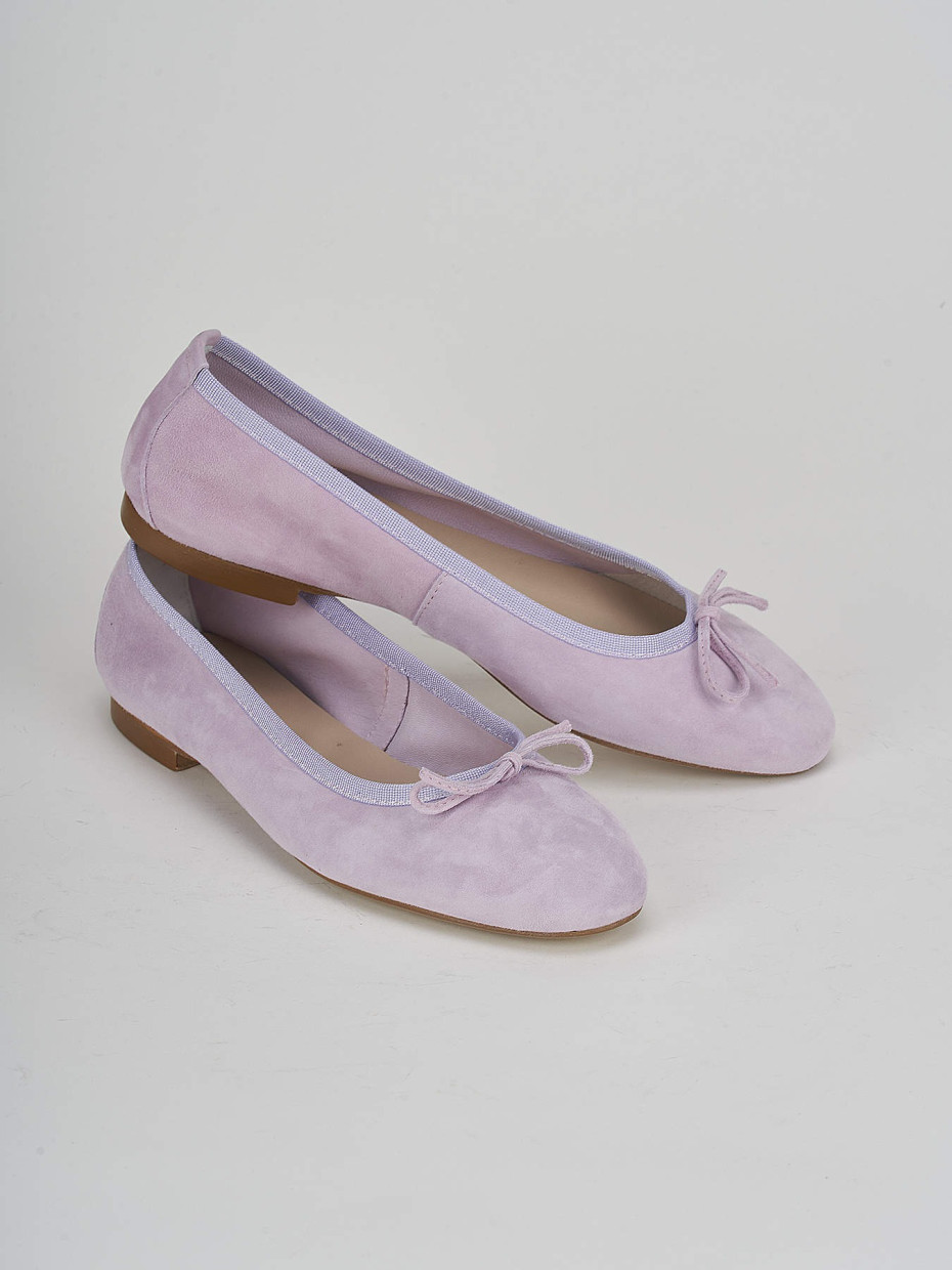 Flat shoes heel 1 cm pink suede