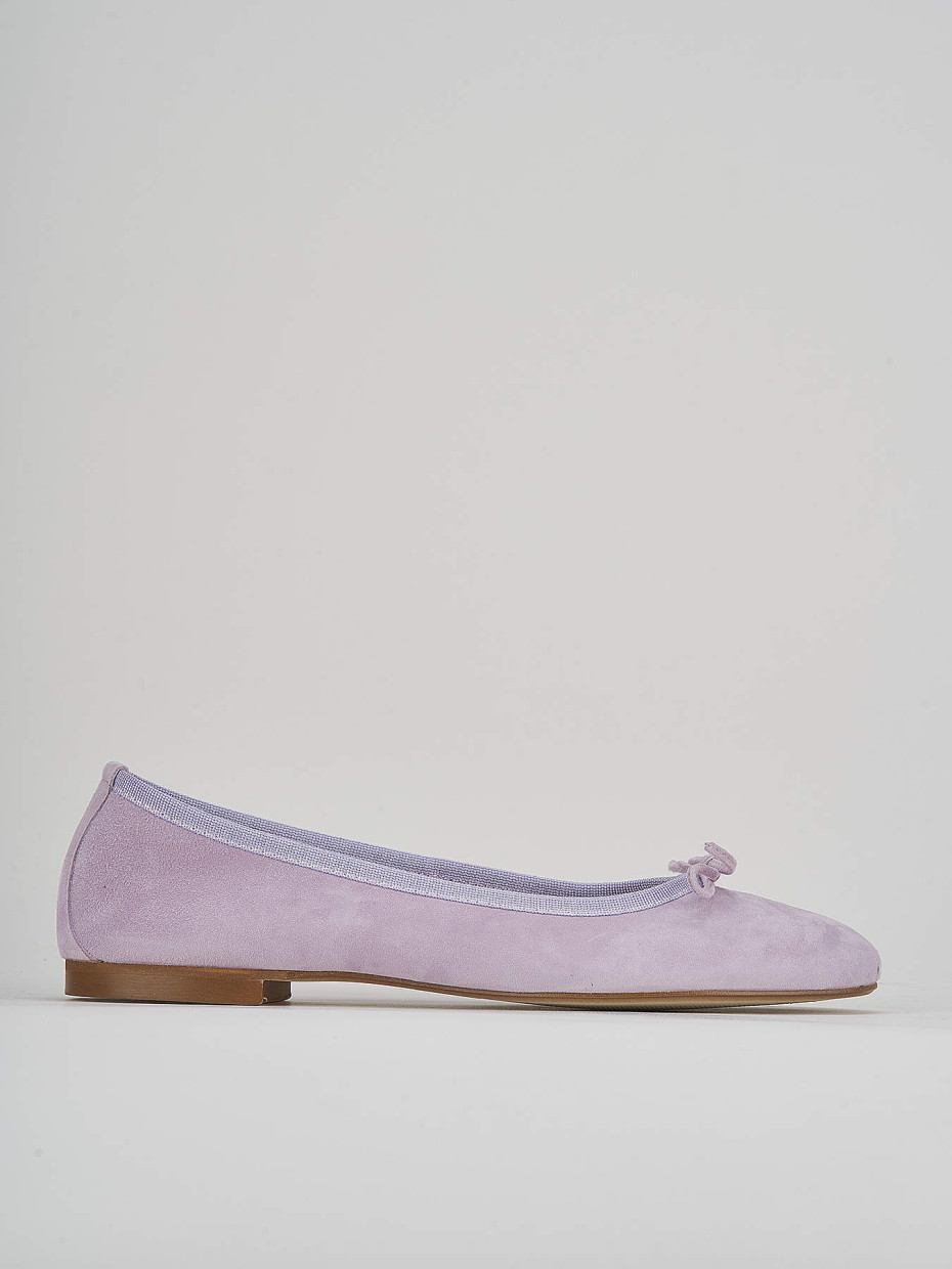 Flat shoes heel 1 cm pink suede