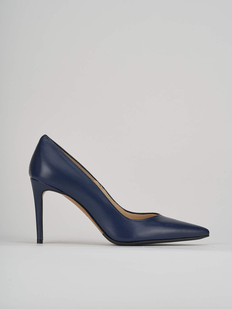 Pumps heel 8 cm blu leather