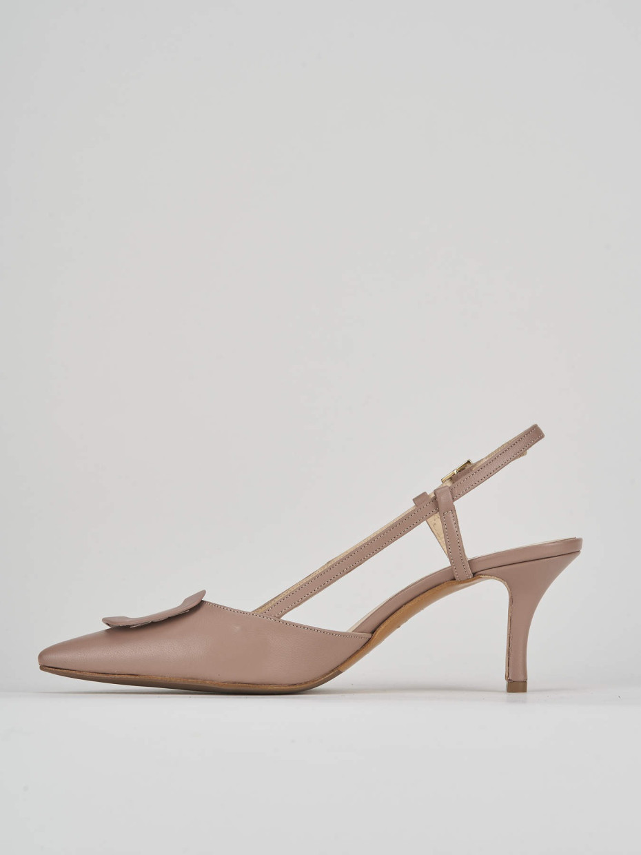 Pumps heel 5 cm beige leather