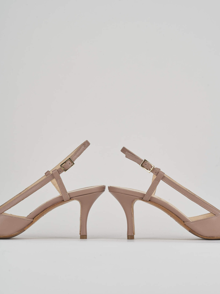 Pumps heel 5 cm beige leather