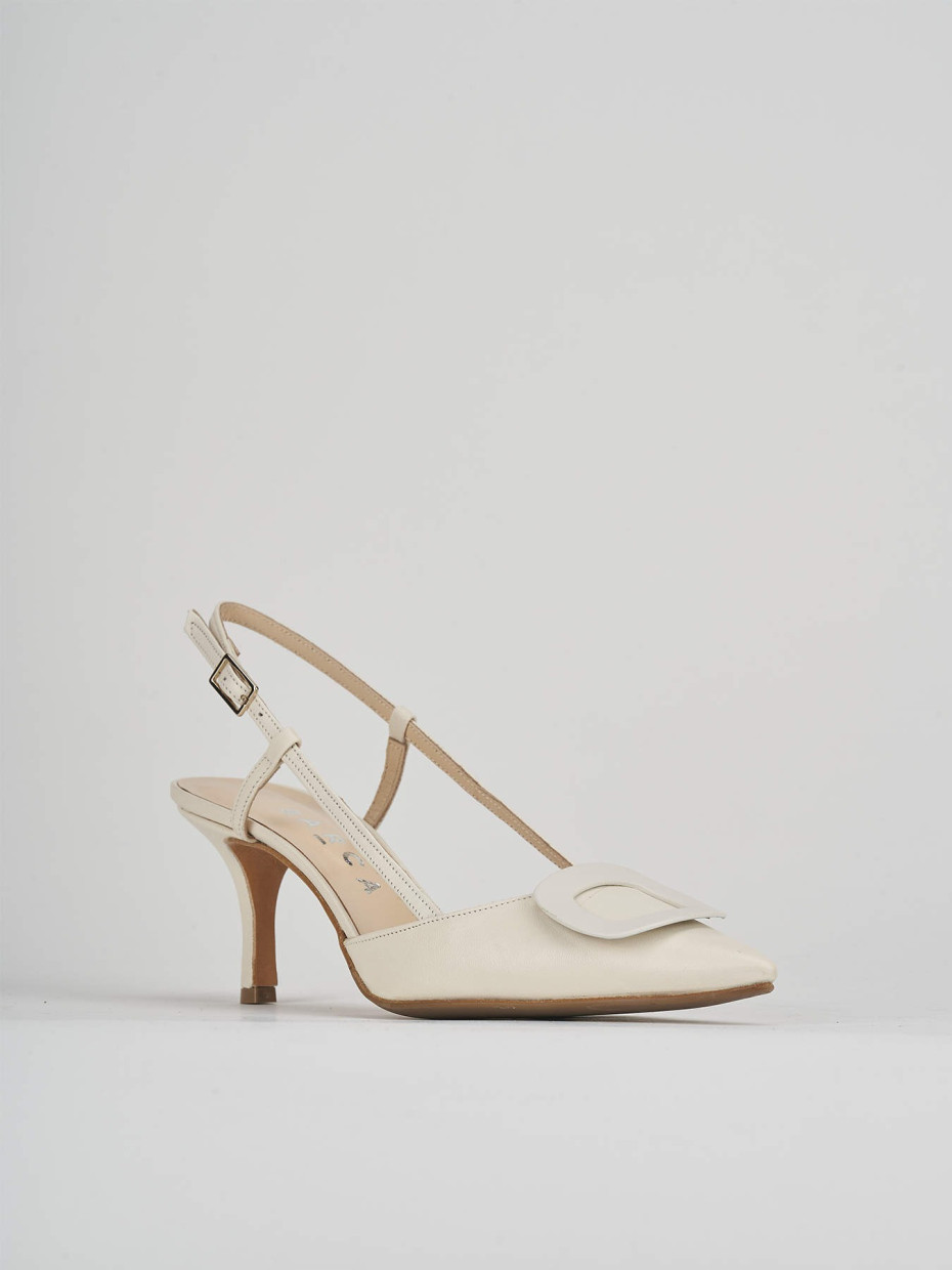 Pumps heel 6 cm white leather