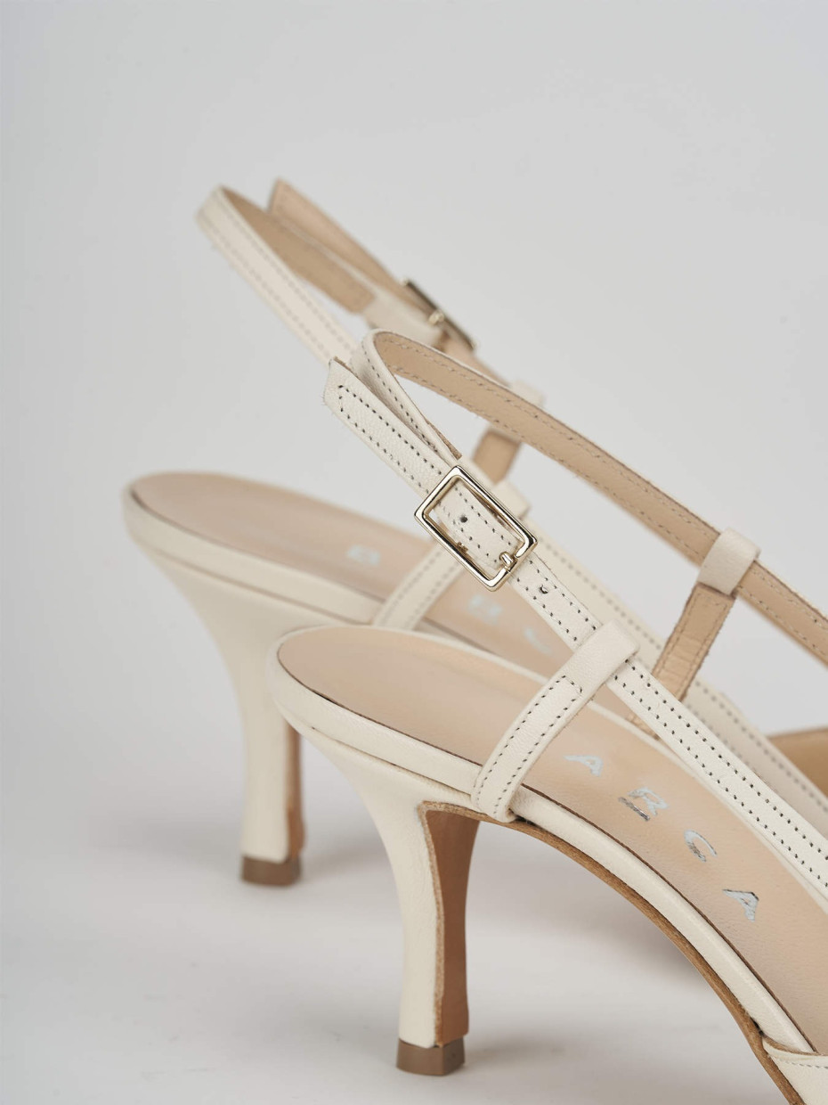 Pumps heel 6 cm white leather