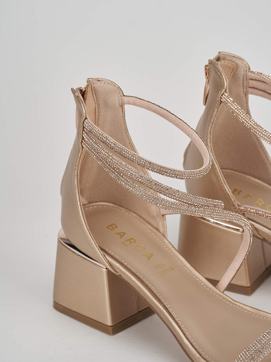 Sandali tacco 5cm pelle rosa