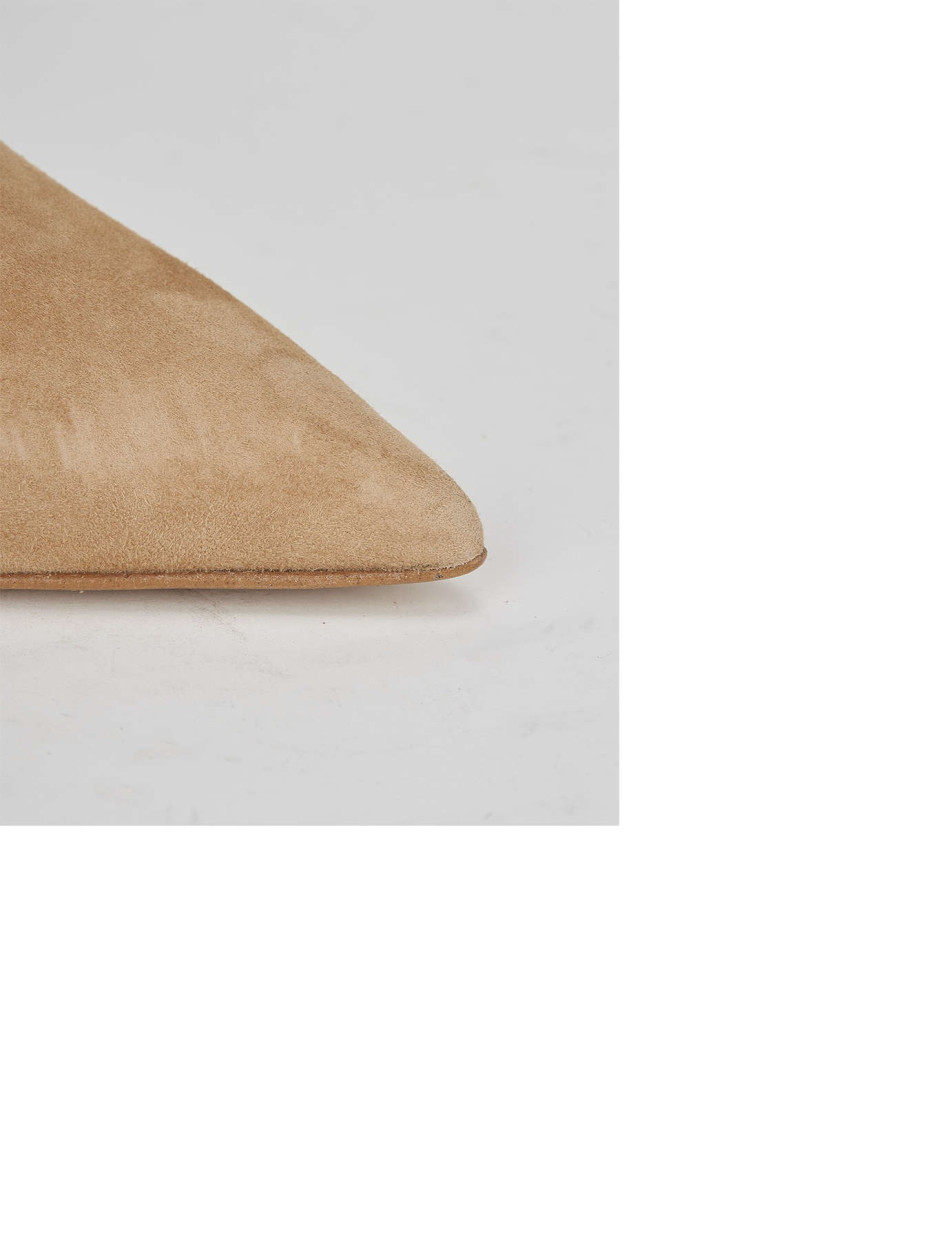Decoltè tacco 7 cm marrone camoscio