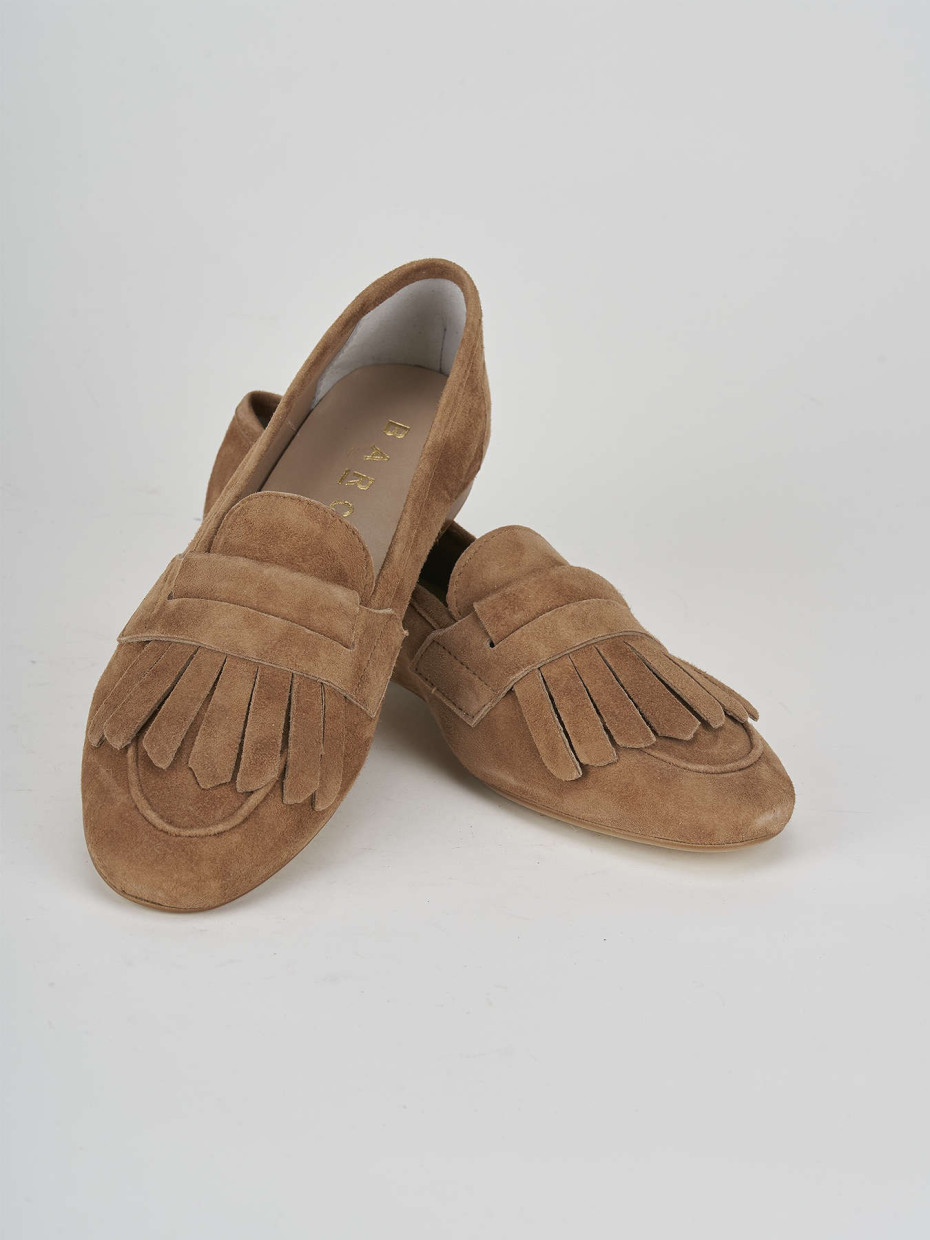 Loafers heel 1 cm brown suede