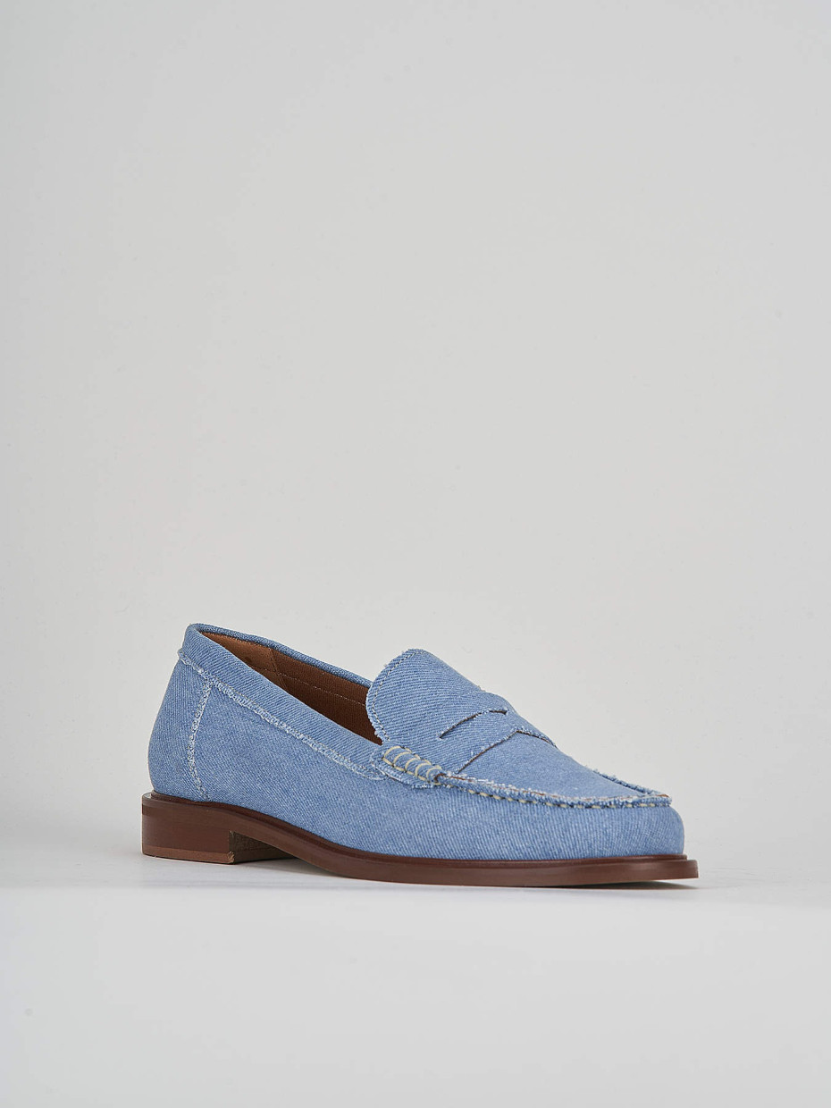 Loafers heel 1 cm jeans fabric