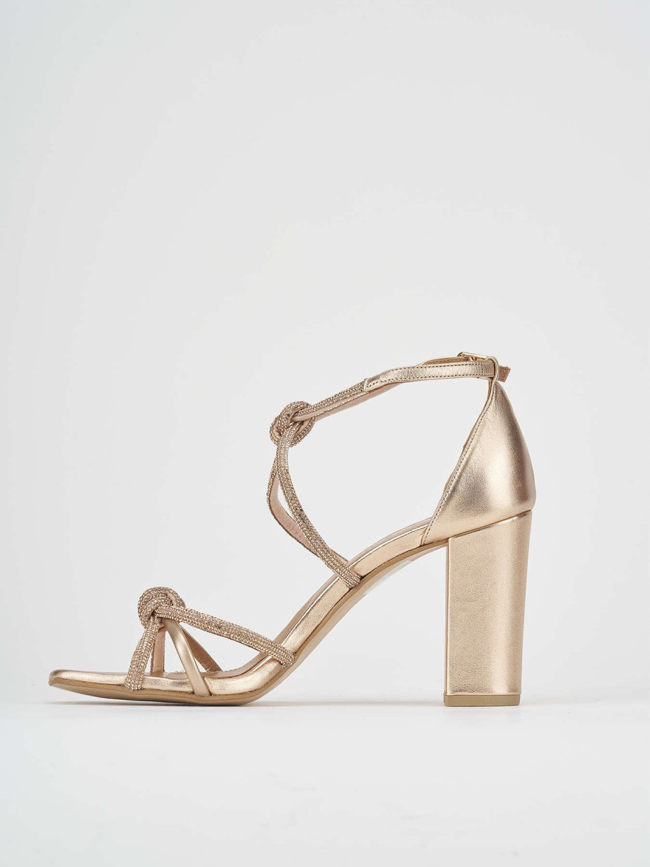 Sandali tacco 9 cm rosa pelle