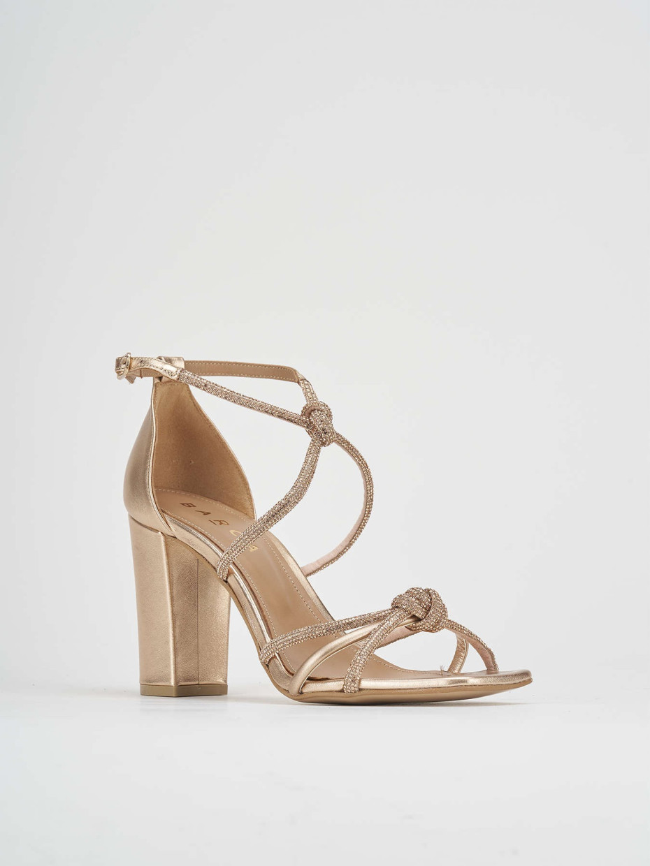 Sandali tacco 9 cm rosa pelle