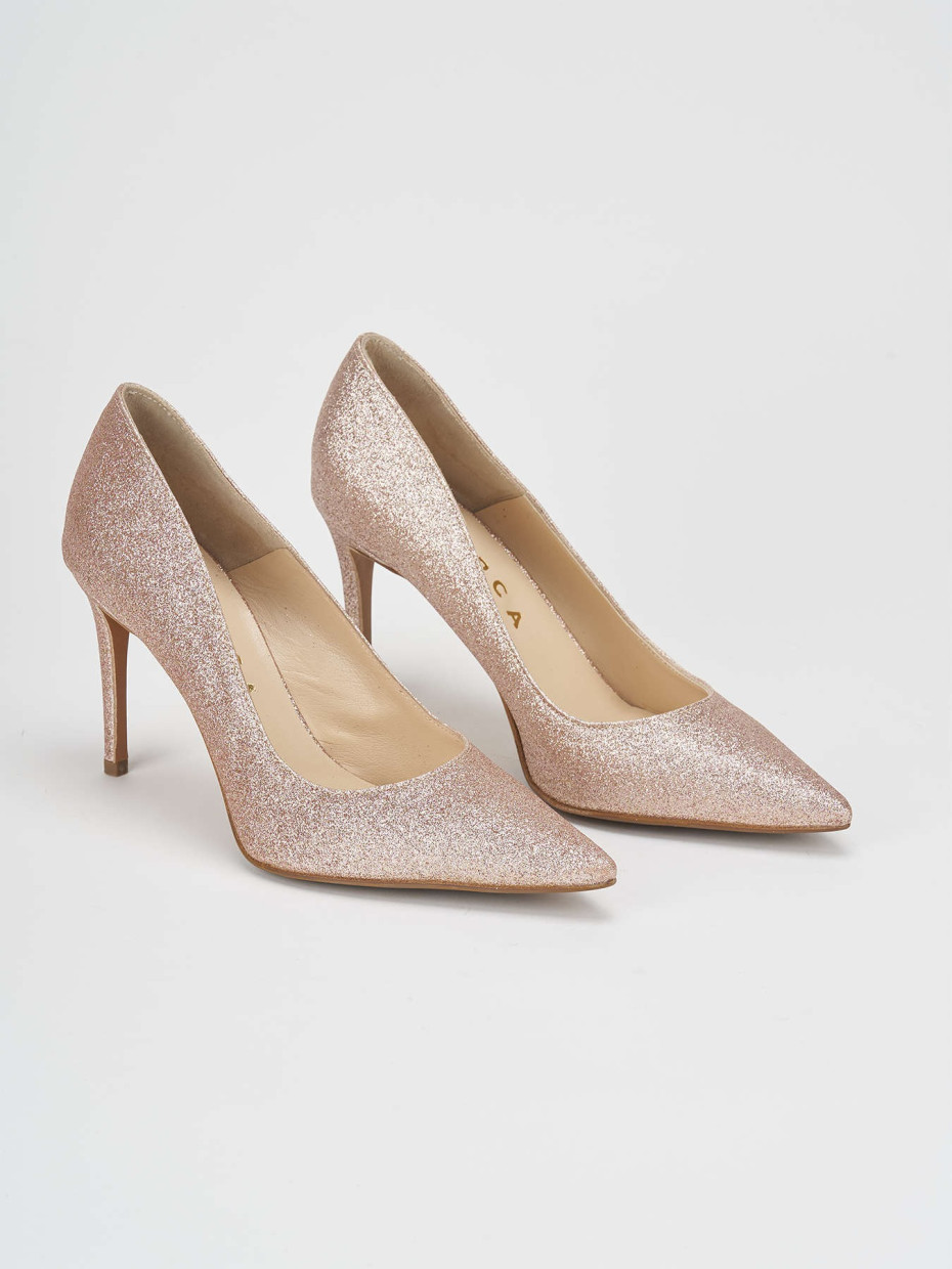 Pumps heel 8 cm pink glitter