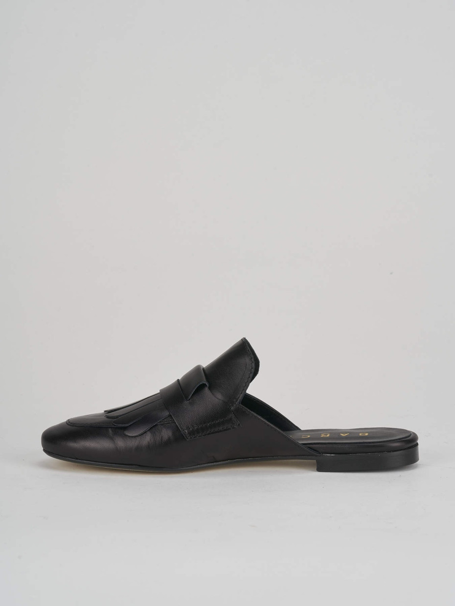 Sabot heel 1 cm black leather