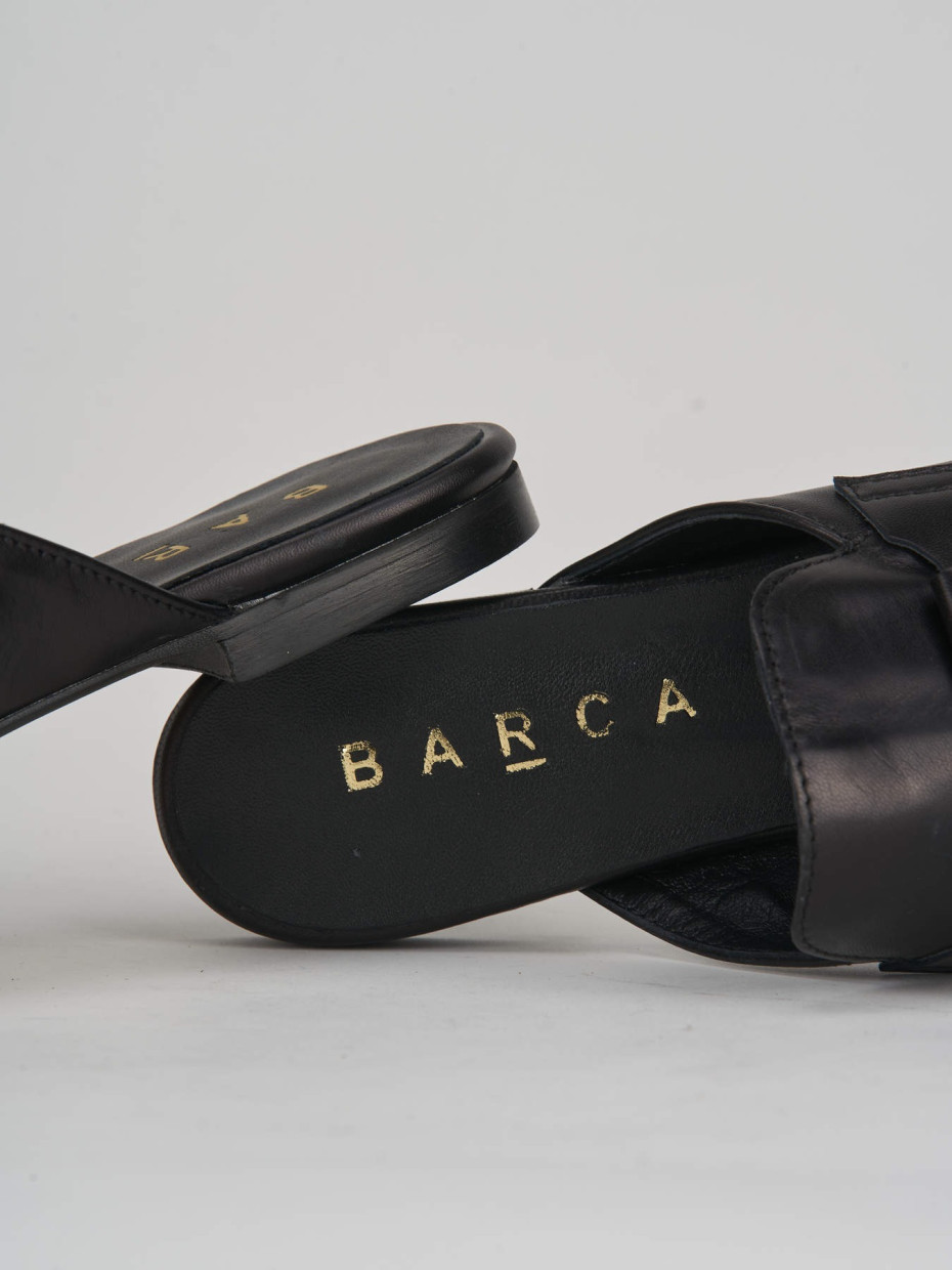 Sabot woman heel 1 cm black leather Barca Stores