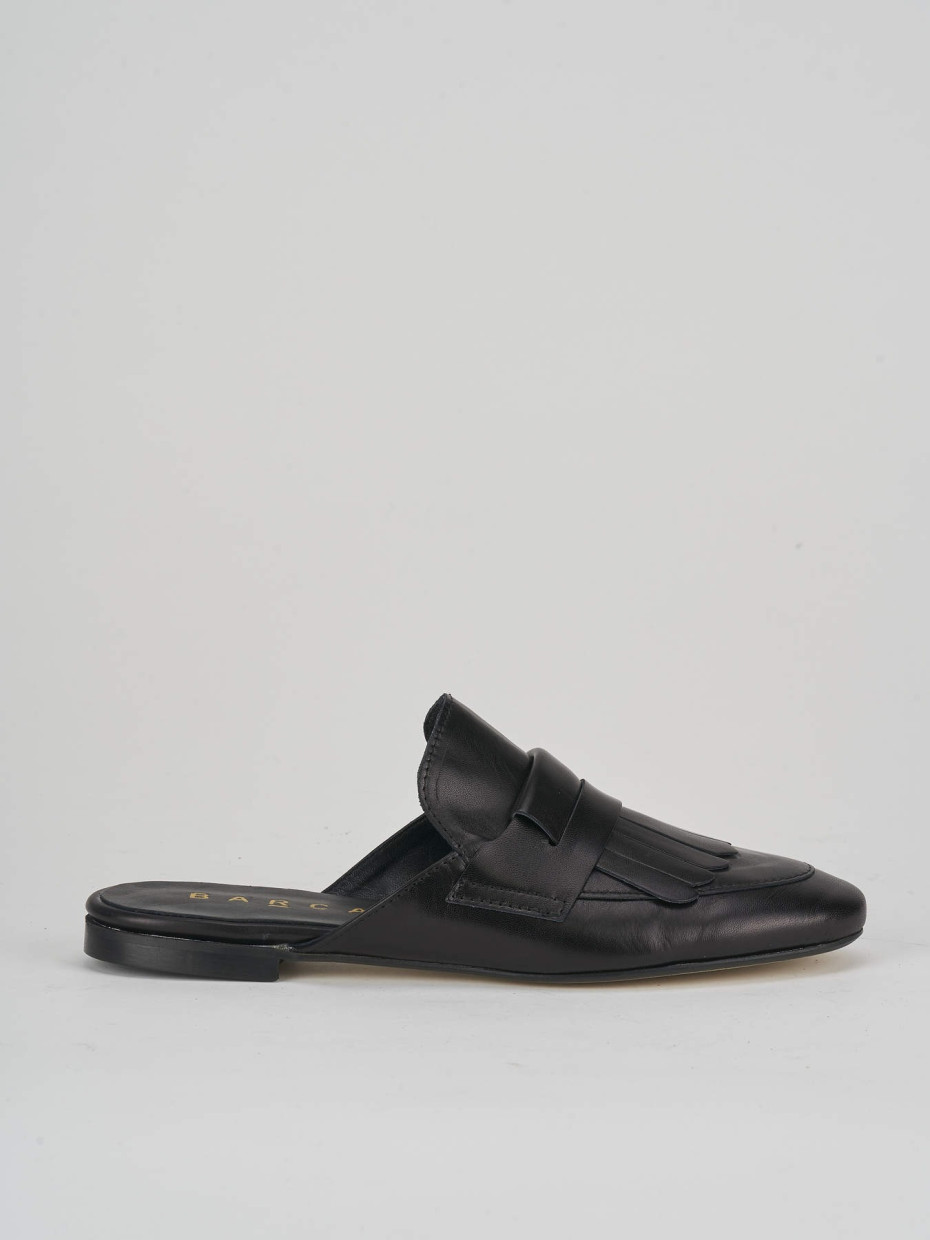 Sabot heel 1 cm black leather