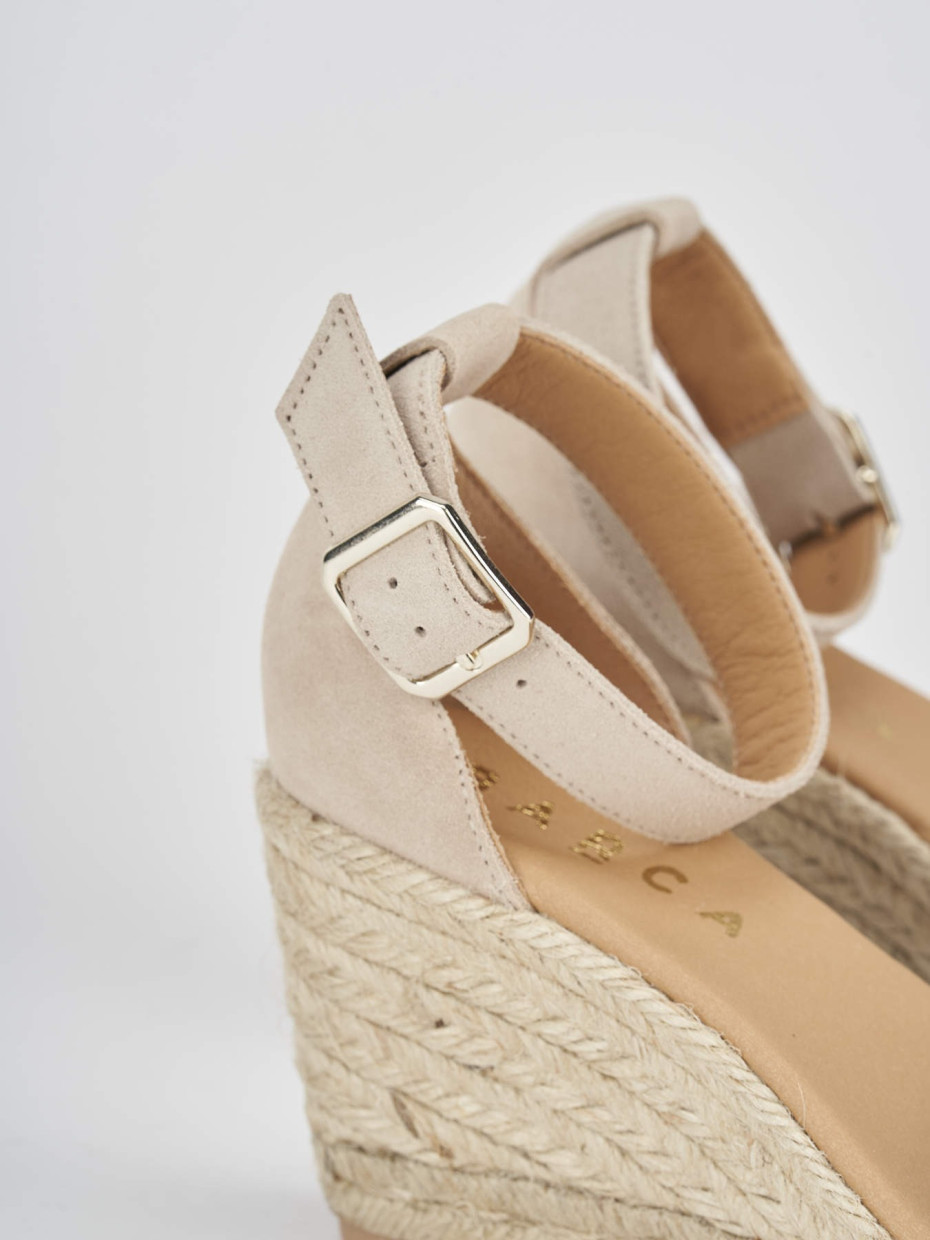 Espadrillas heel 8 cm beige suede