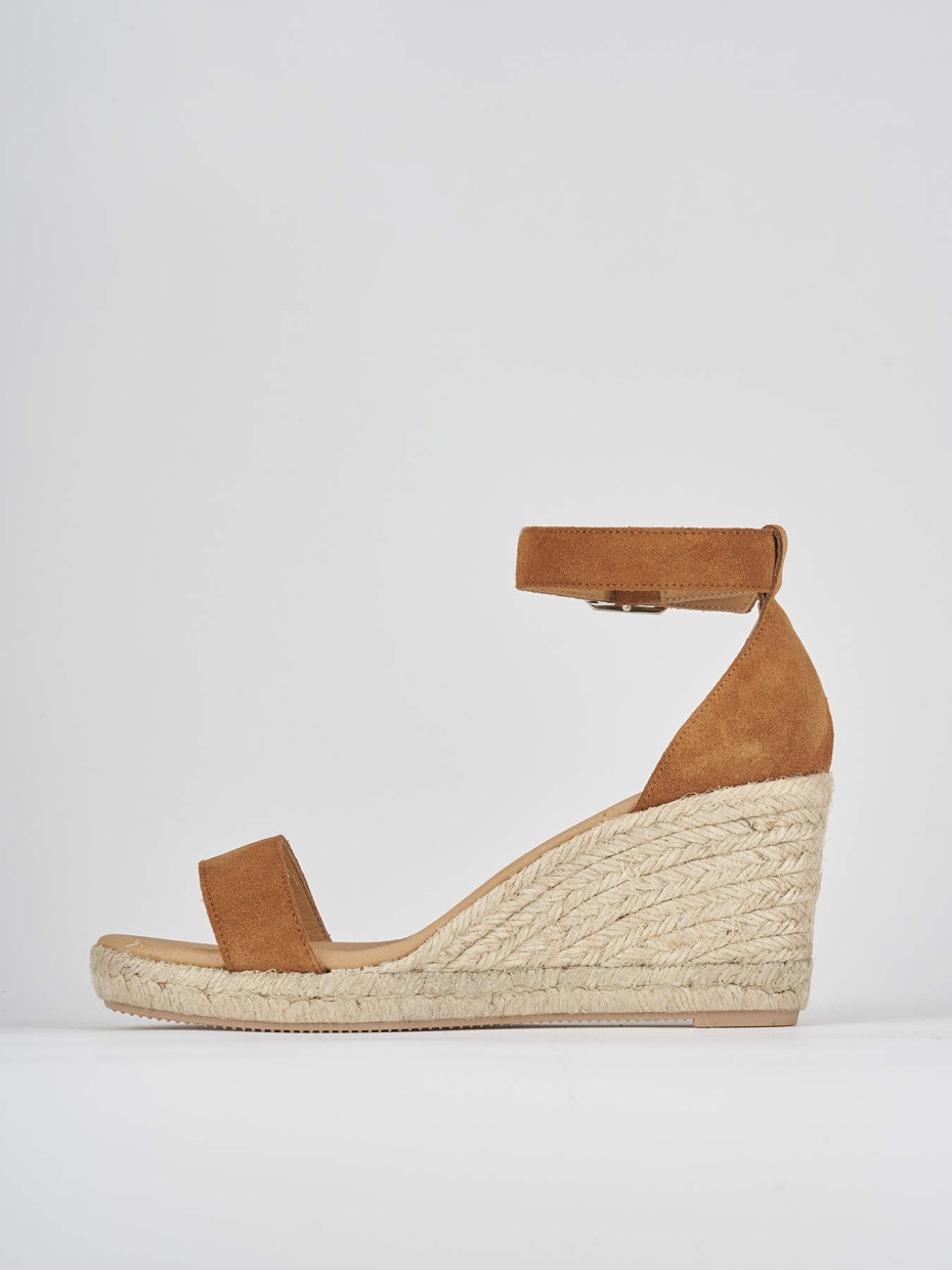 Espadrillas heel 8 cm brown suede