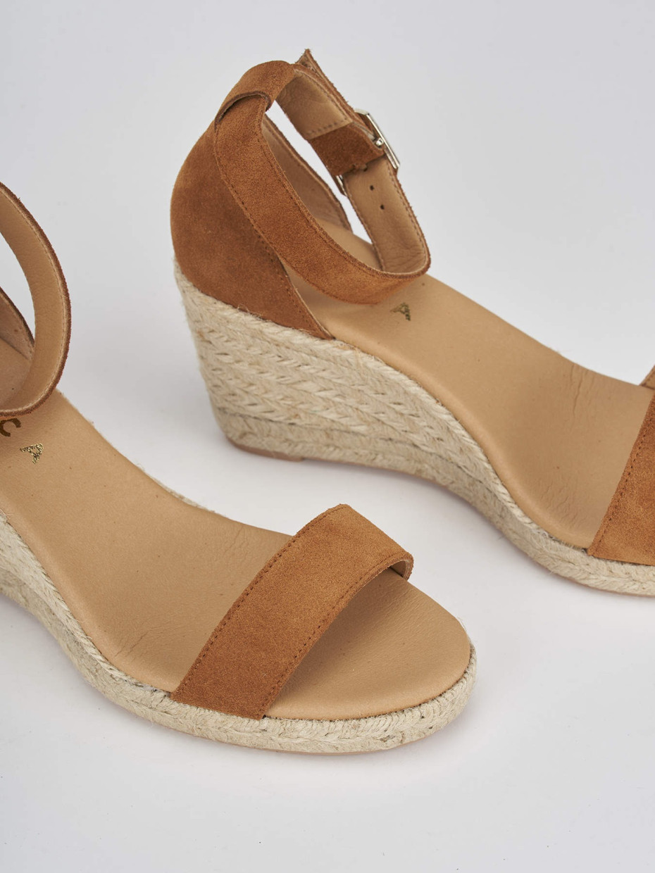 Espadrillas heel 8 cm brown suede