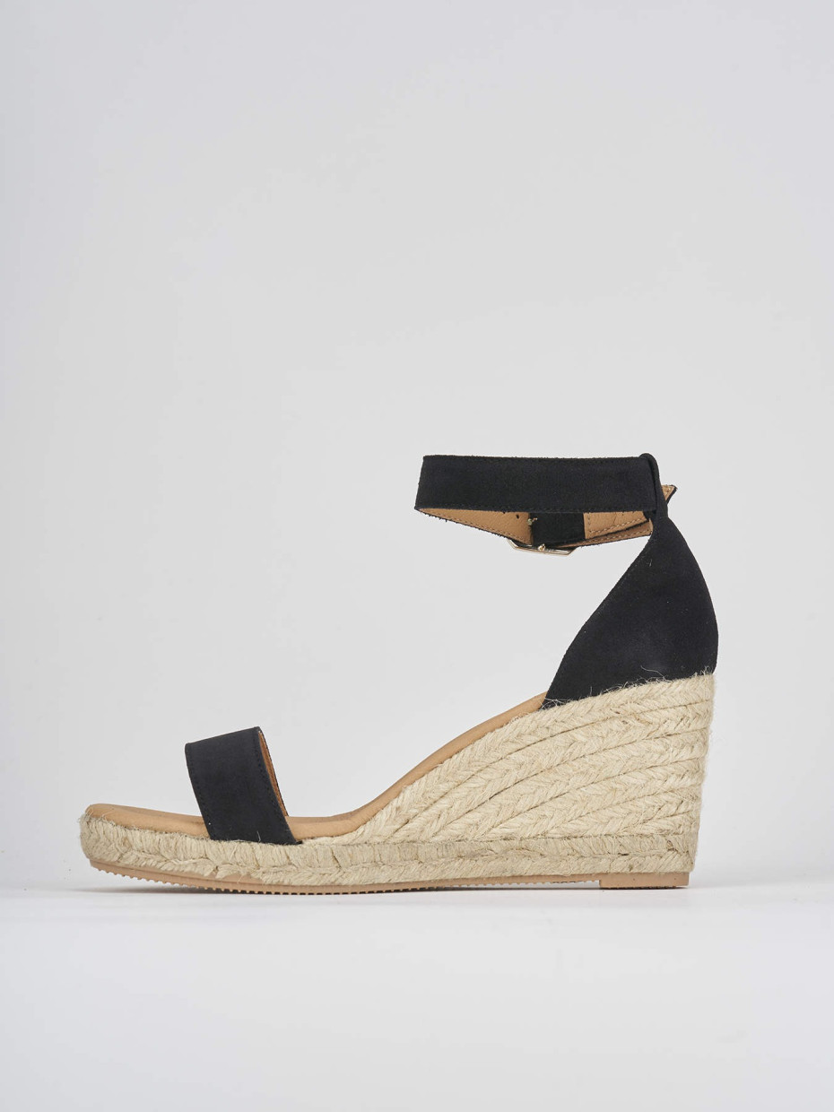 Espadrillas heel 8 cm black suede