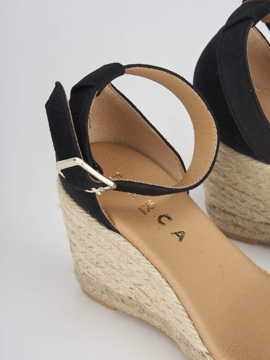 Espadrillas heel 8 cm black suede