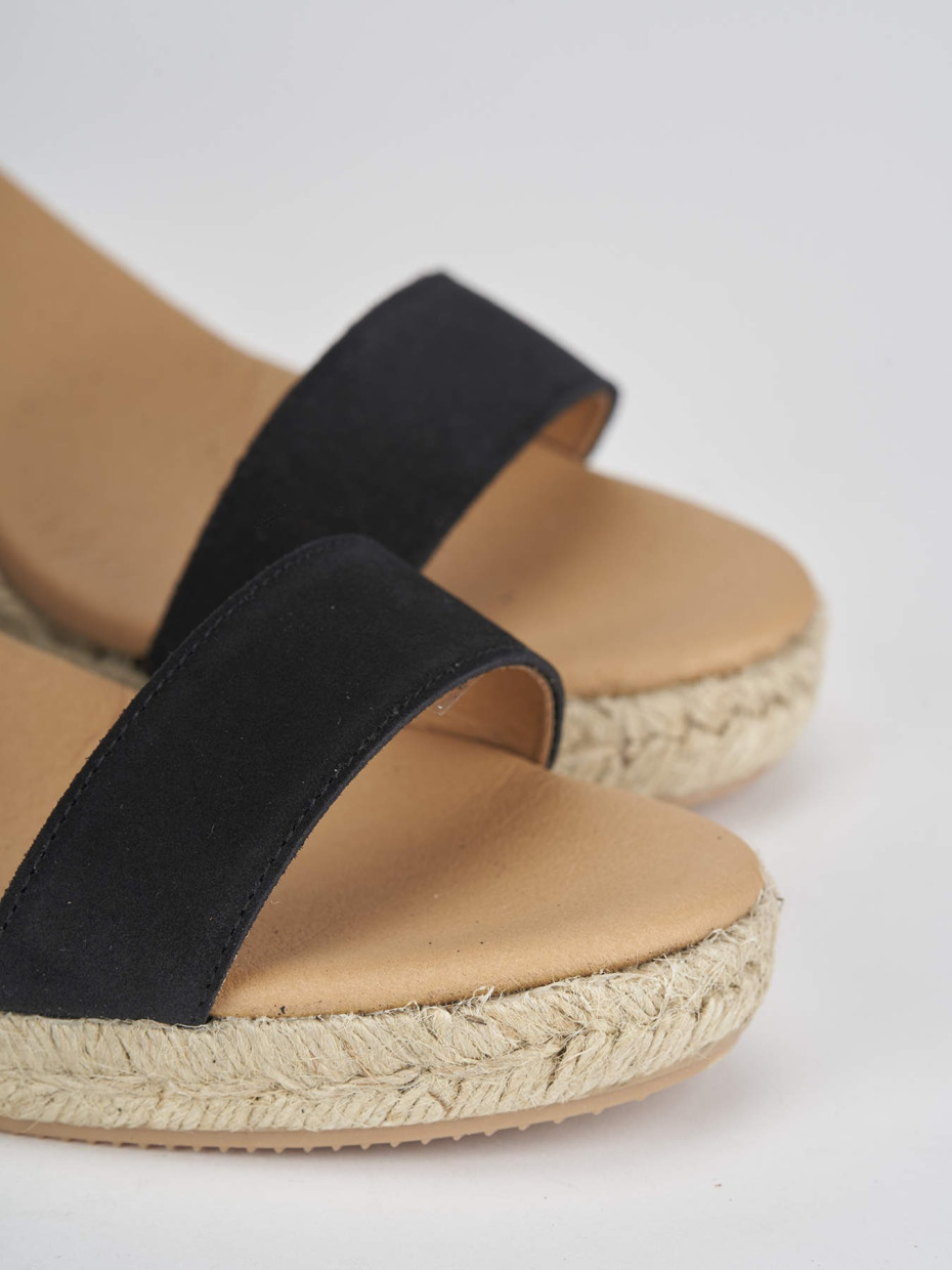 Espadrillas heel 8 cm black suede