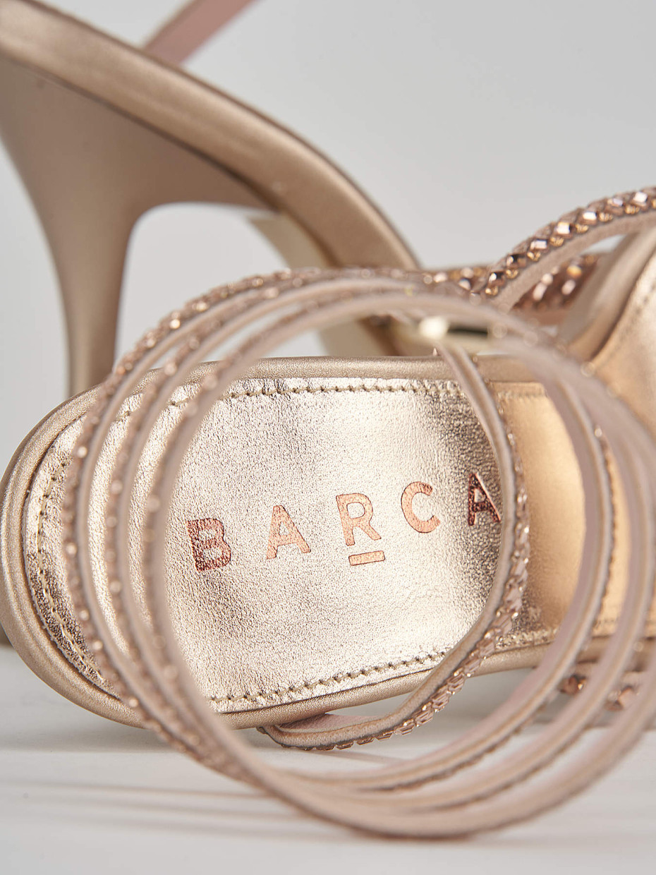 High heel sandals heel 10 cm pink leather