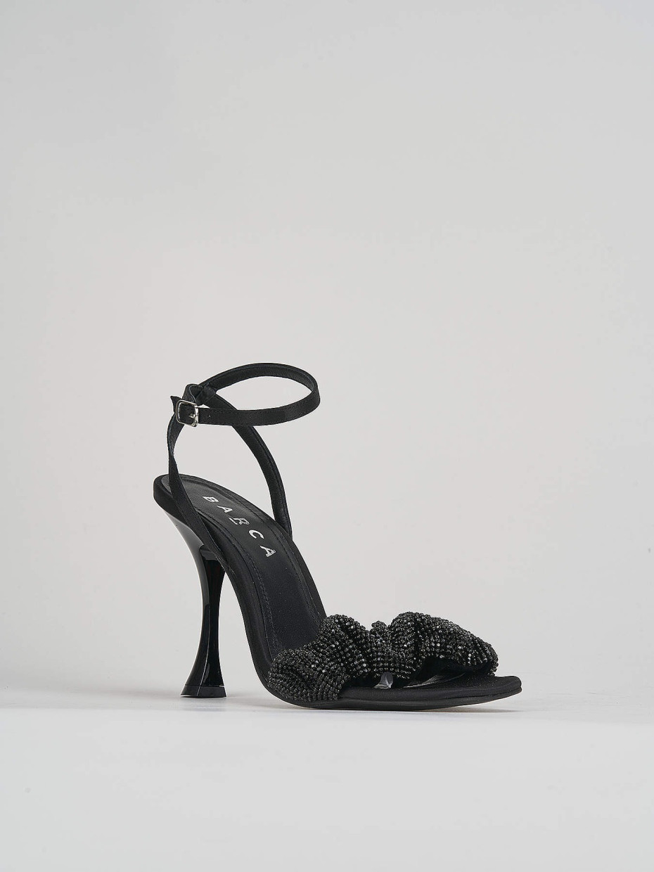 Sandalo tacco 10 cm nero pelle