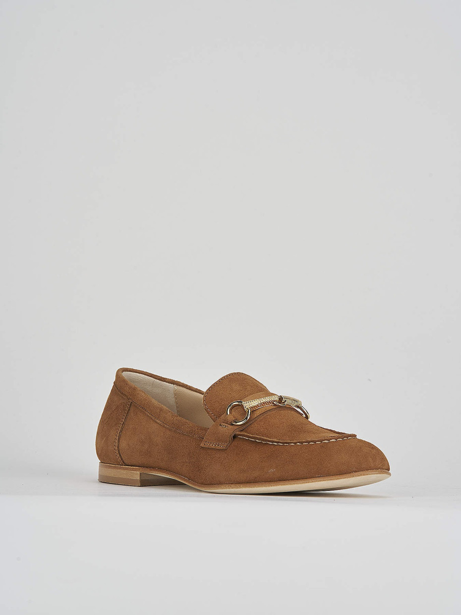 Loafers heel 1 cm brown suede