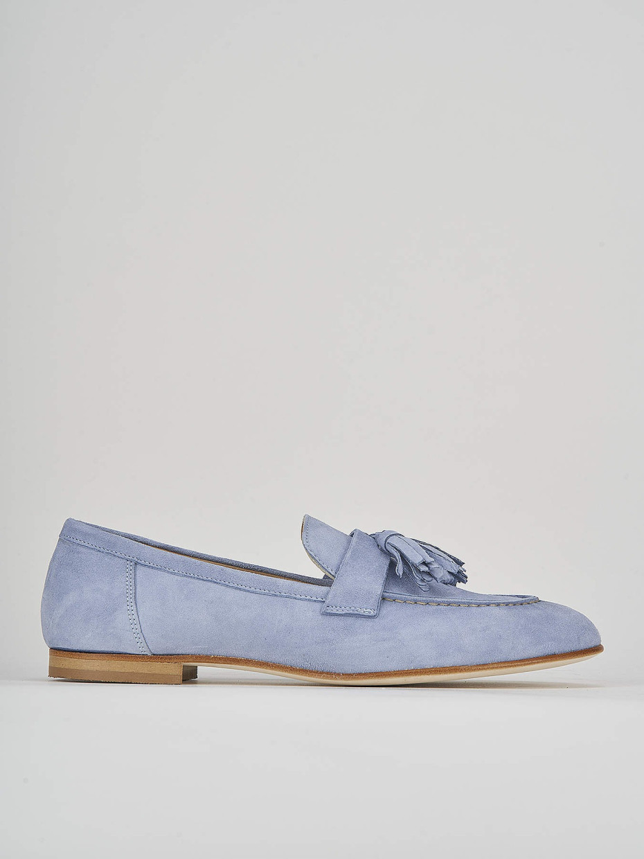 Loafers heel 1 cm jeans suede