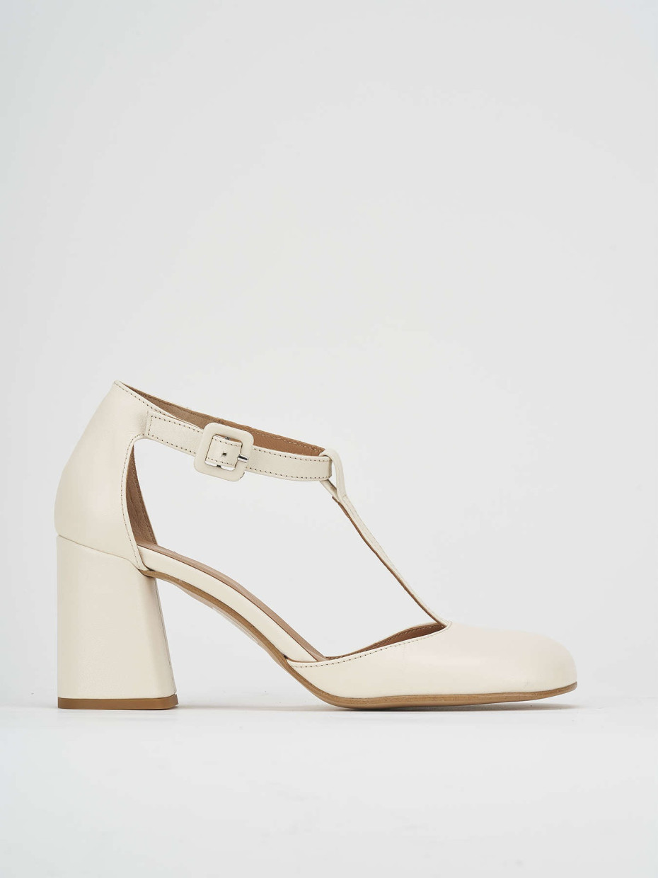 Pumps heel 7 cm white leather