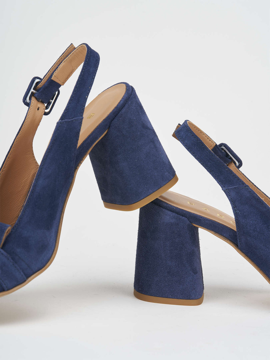 Decollete blu tacco largo hotsell