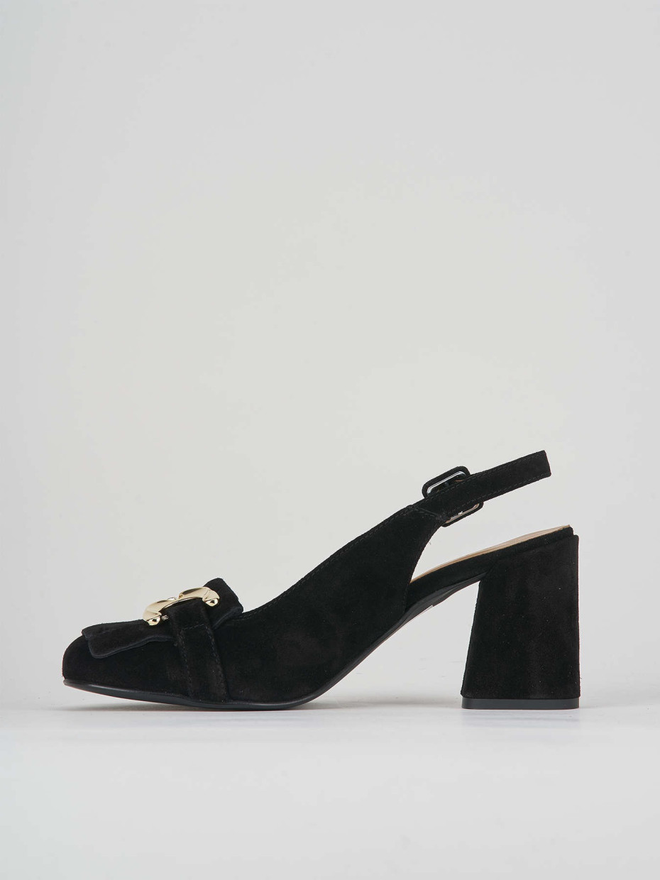 Pumps heel 7 cm black suede