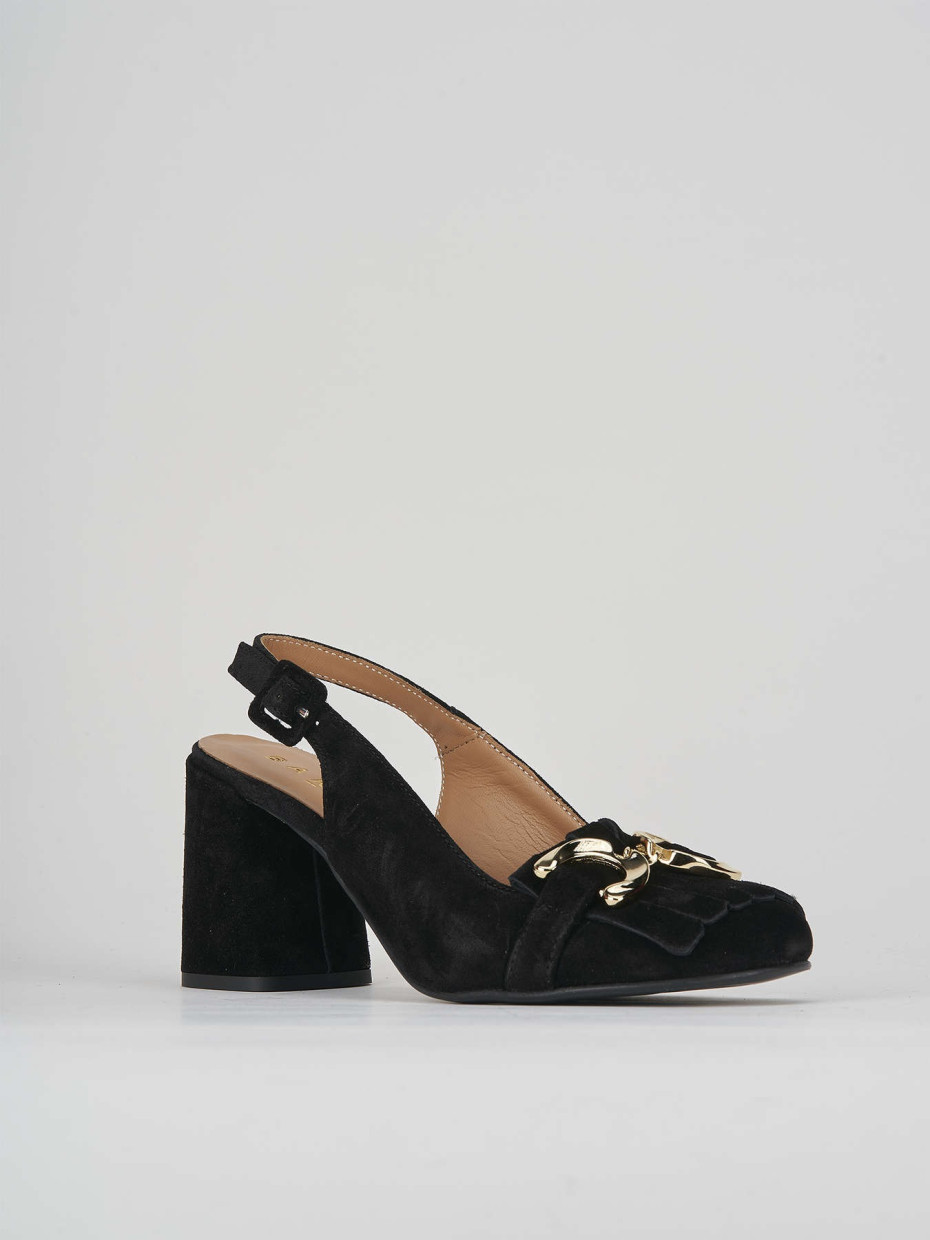 Pumps heel 7 cm black suede