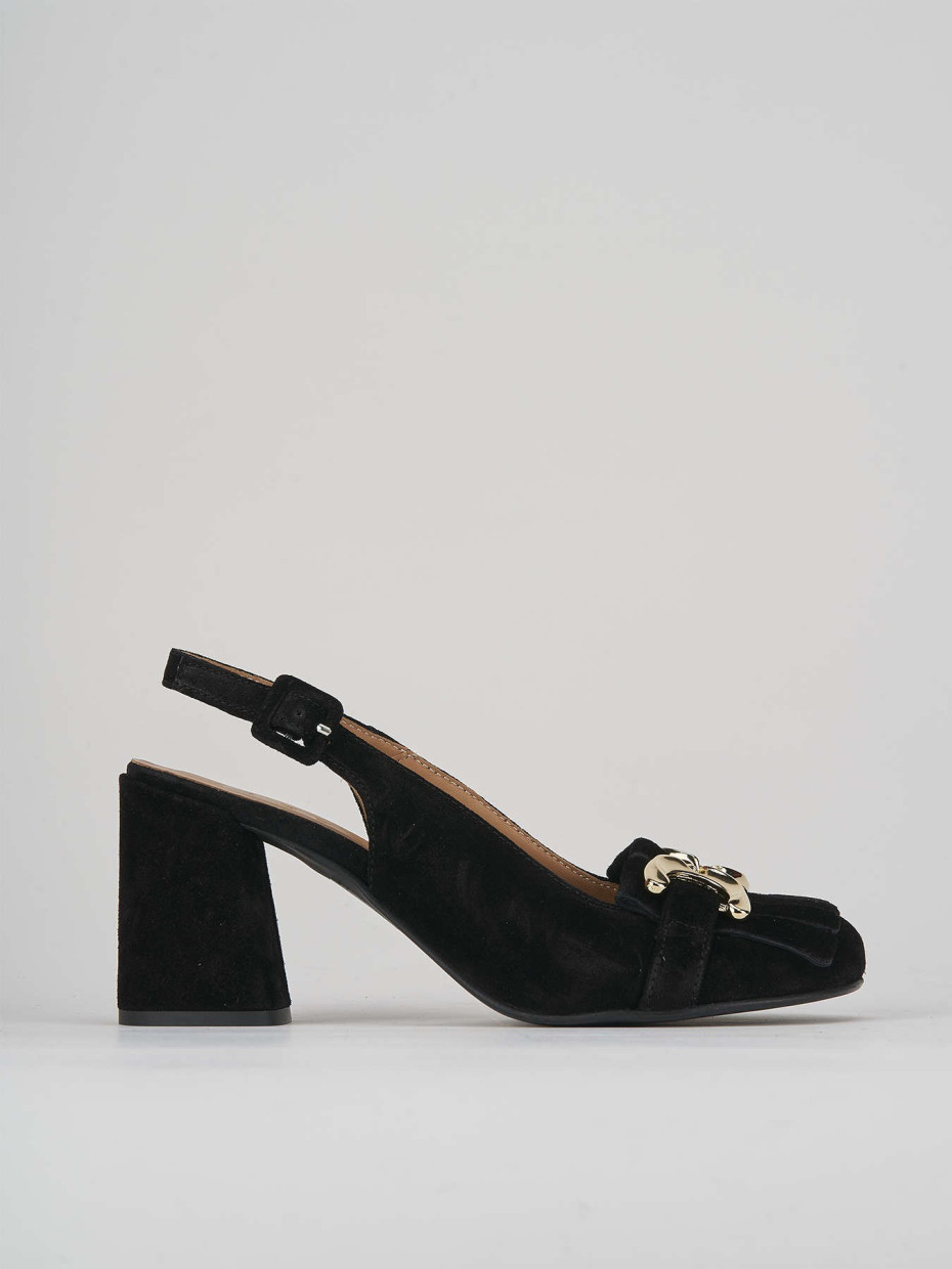 Pumps heel 7 cm black suede