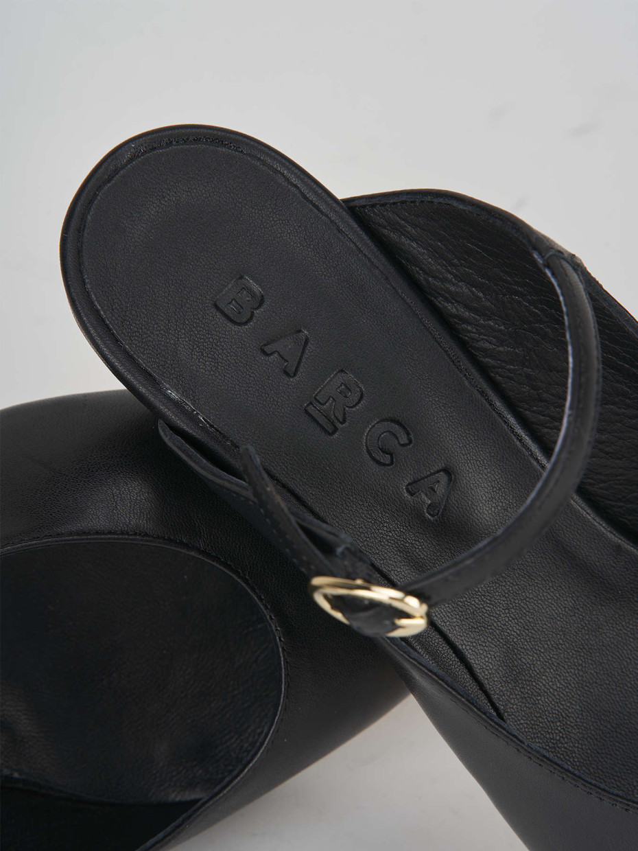 Sabot heel 5 cm black leather