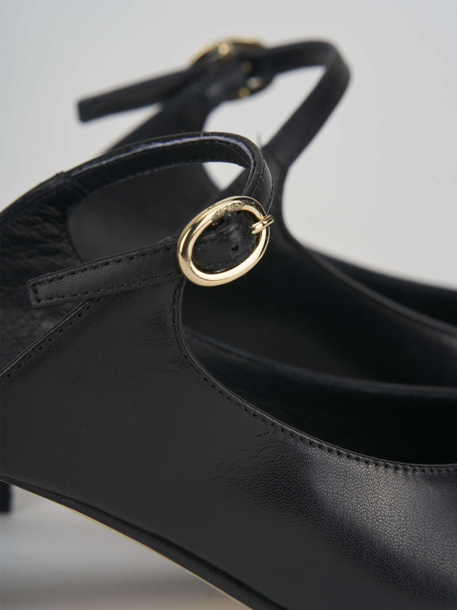 Sabot heel 5 cm black leather