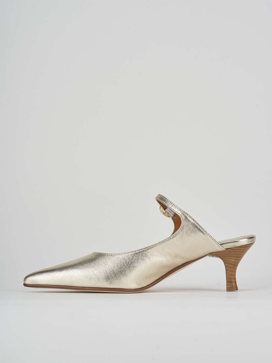 Sabot heel 5 cm gold leather