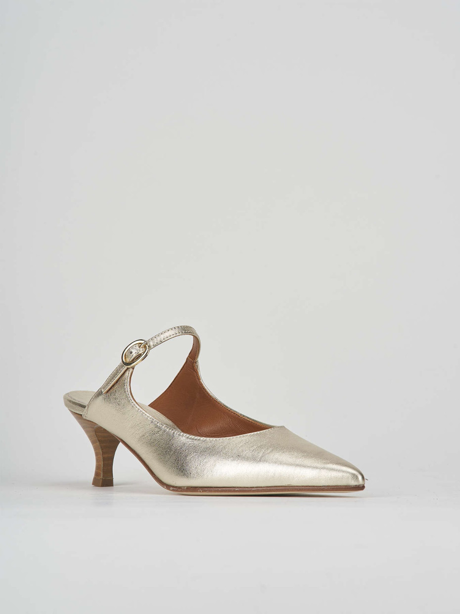 Sabot heel 5 cm gold leather