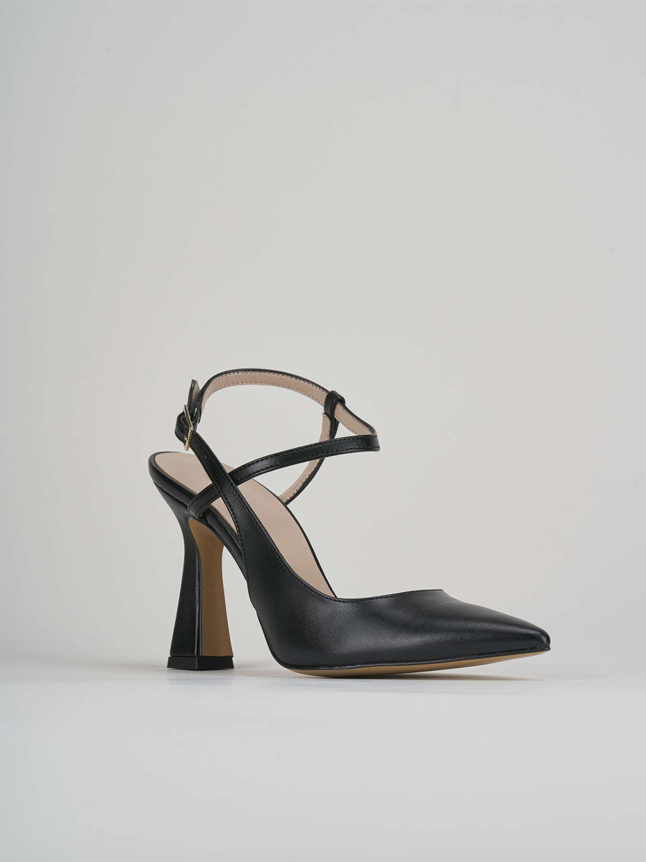 Slingback decolte tacco 9 cm nero pelle Barca Stores