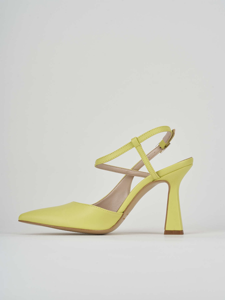 Slingback decolte' tacco 9 cm  verde pelle