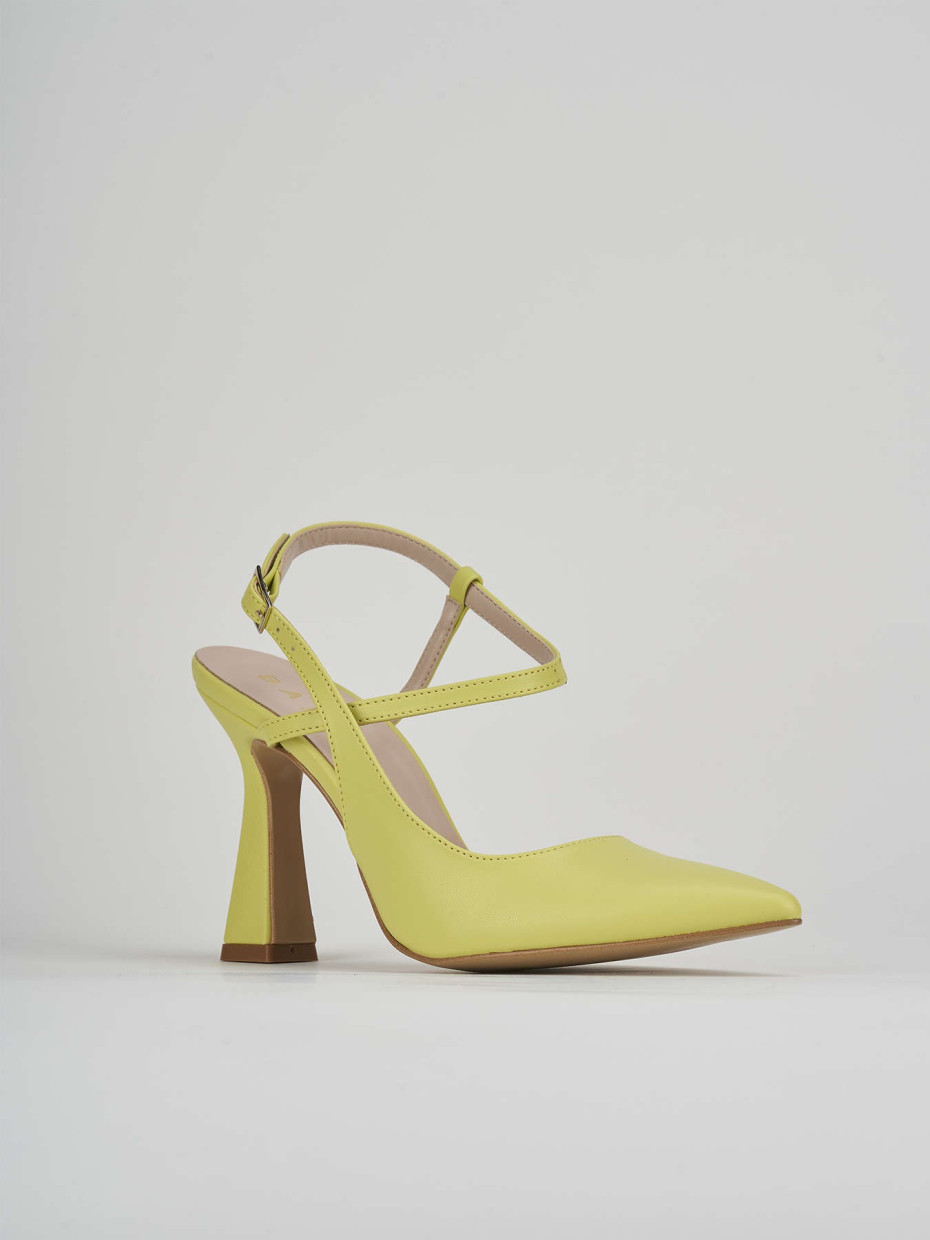 Slingback decolte' tacco 9 cm  verde pelle