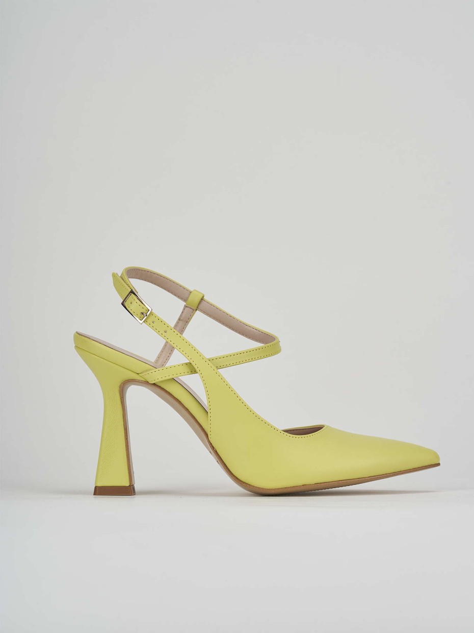 Slingback decolte' tacco 9 cm  verde pelle