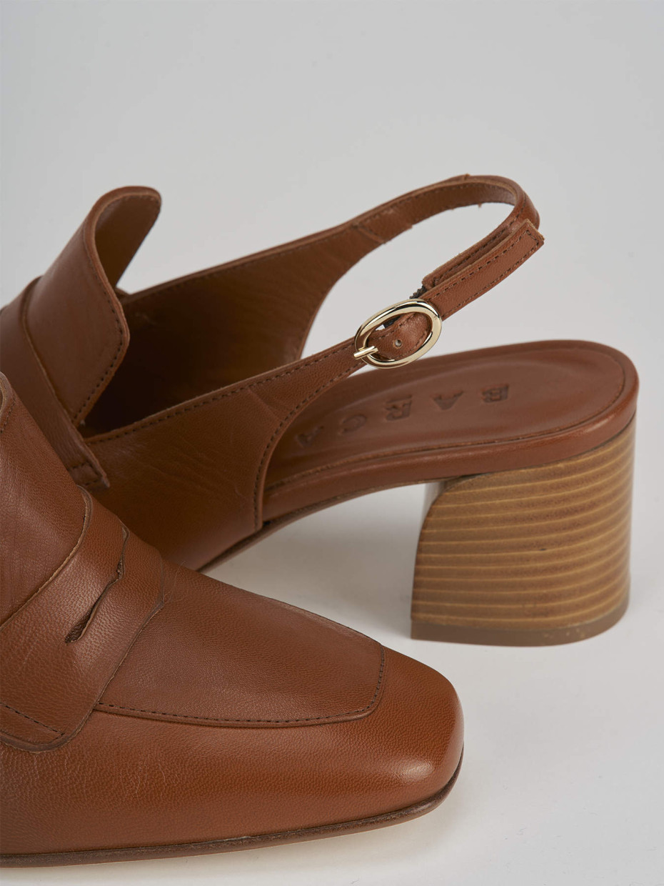 Pumps heel 5 cm brown leather