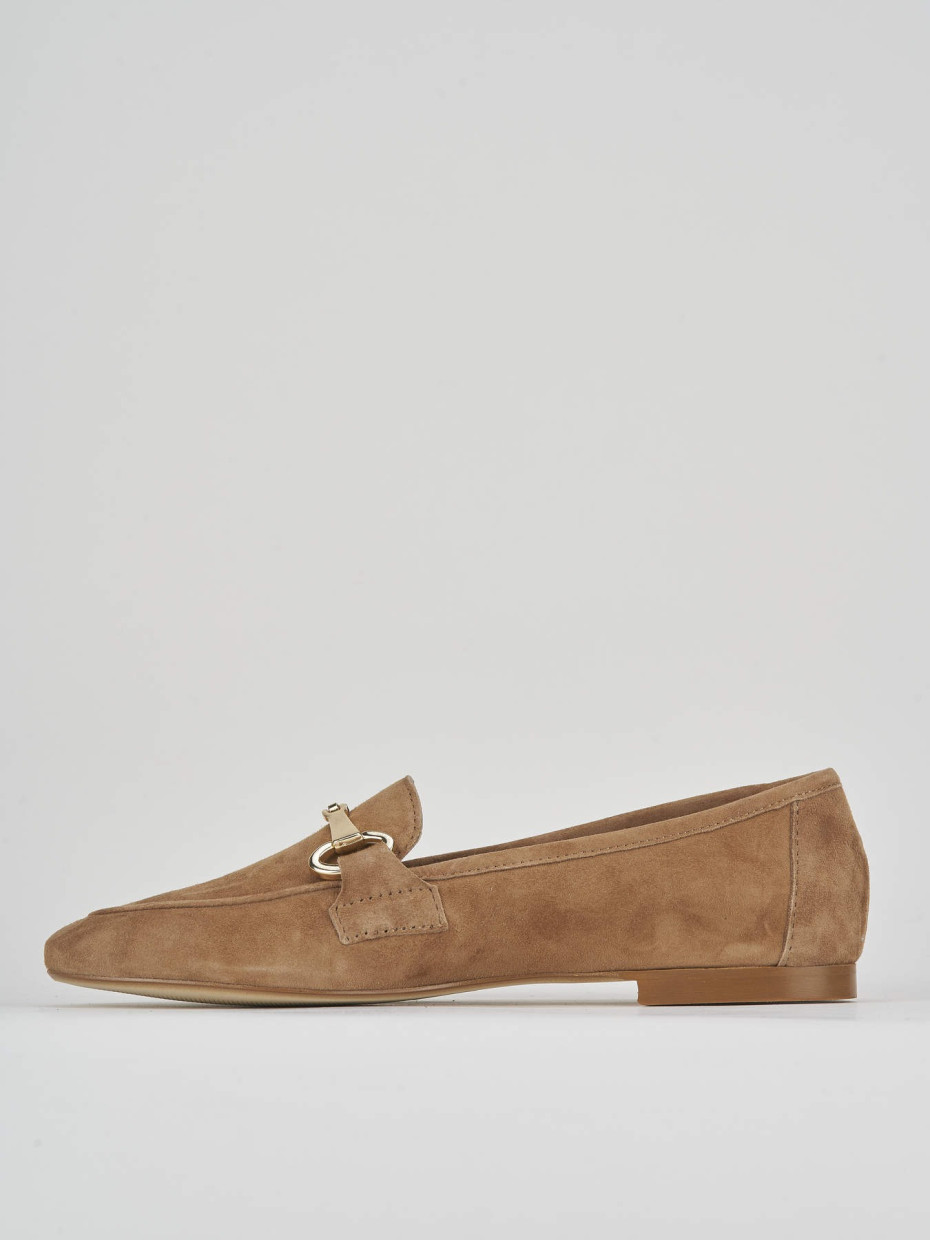 Loafers heel 1 cm brown suede