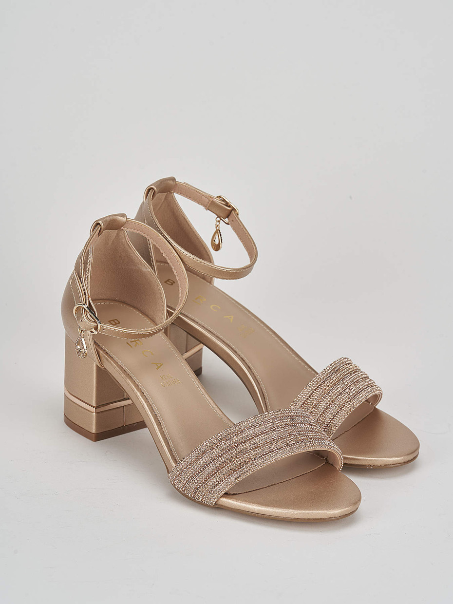 Sandali tacco 6cm pelle bronzo