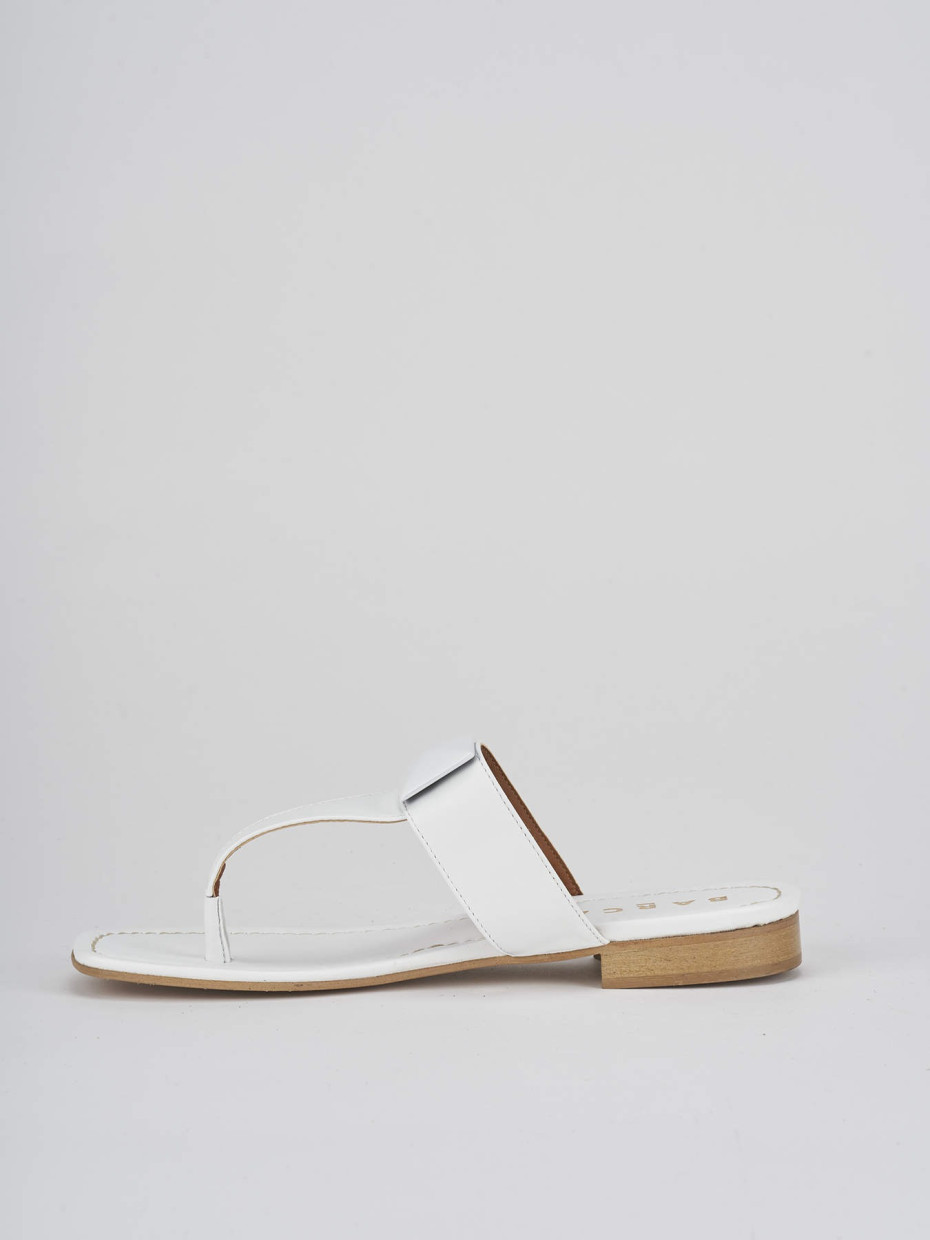 Ciabatte infradito tacco 1cm bianco pelle Barca Stores