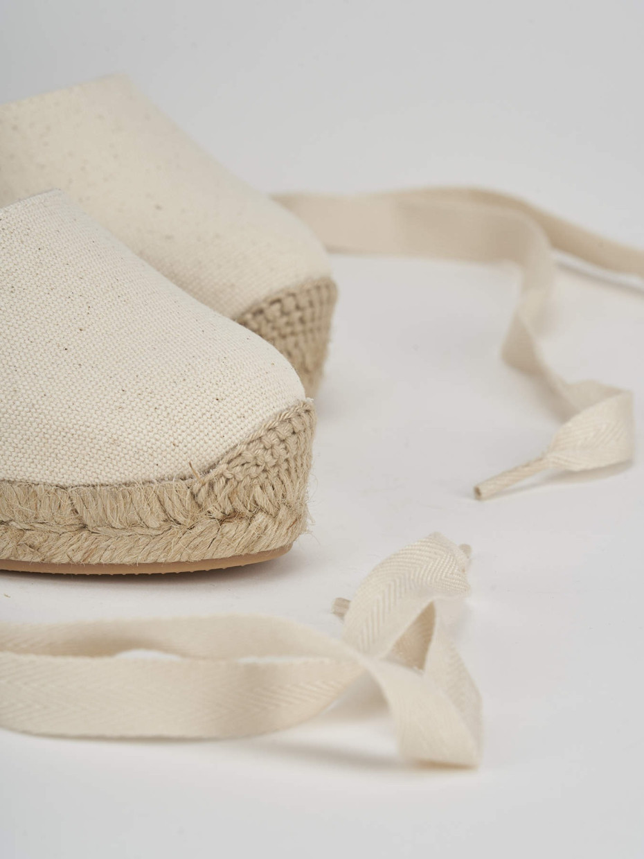 Espadrillas tacco 6cm tessuto beige